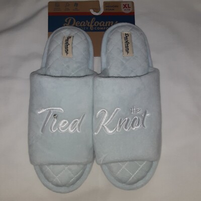 Dearforms cozy comfort Blue bridal slippers womens size xl 11-12 memory foam NWT-image