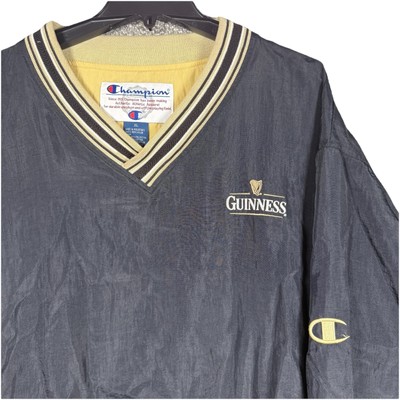 Vintage Champion Pullover Windbreaker Jacket Mens XL Black Guinness Beer Golf -image