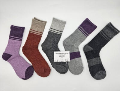5 Pairs Womens Soft Wool, Thick Knit Thermal Warm Crew Cozy Boot Socks R0035-image