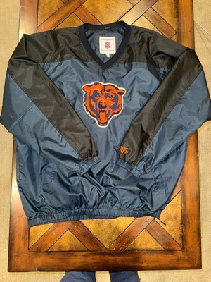 Vintage NFL Chicago Bears Long Sleeve Pull Over Wind Breaker Coat Size 2XL Blue-image
