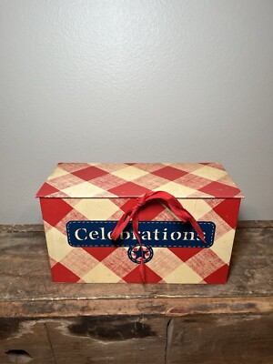 Vintage Better Homes & Gardens Heart Home Collection Plaid Box Hallmark Cards -image