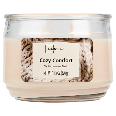 Cozy Comfort Scented 3-Wick Glass Jar Candle, 11.5 Oz-image