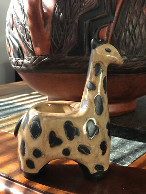 Vintage Pier 1 Imports Giraffe Tealight Votive Candle Holder Planter Ceramic -image