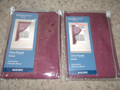 NIP Pair of Burgundy Sheers 59 x 63
