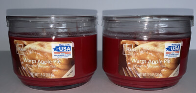 2 Mainstays WARM APPLE PIE 3 Wick Jar Candles 11.5 oz each / Free Shipping-image