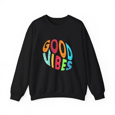 Good Vibes Crewneck Sweatshirt, Cozy Casual Top, Gift for Friends, Chill-image