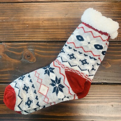 Women Winter Cozy Fuzzy Sherpa Fleece-lined  Non-Skid Slipper Christmas Socks-image
