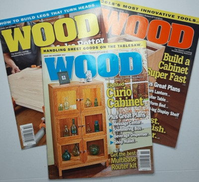 Wood Magazine Lot of 3 Issues 2017 Better Homes Gardens Tool Review DIY Projects-image