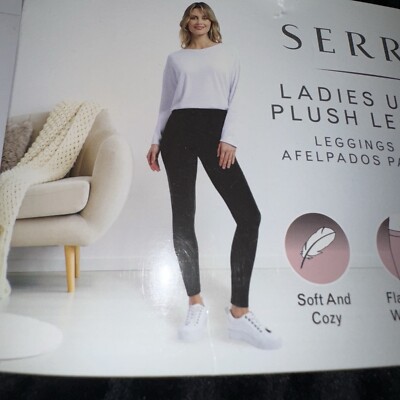 Ladies Ultra Plush Legging Soft & Cozy, Full Coverage Elastic Waistband Size S-image