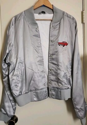 VintageWest Wind Brand Silv/gray L Size Jacket With Classic Red Car Embroidered -image