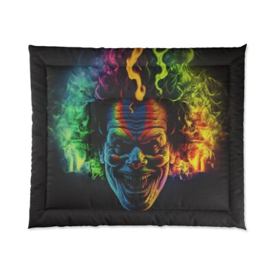 King Size Comforter Haunted House Clown Scary Horror Halloween Insane Metal Band-image
