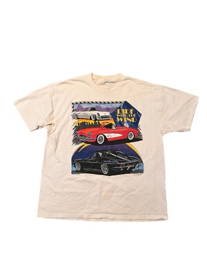 Vintage 1990s Chevrolet Chevy Size XL T-Shirt Corvette Ride With The Wind 90s-image