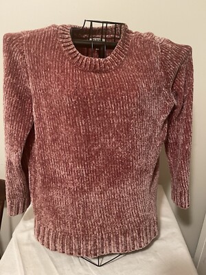 Orvis Sweater Womens Small L25” W 21”  Mauve Pullover Crew Neck Super Soft!-image