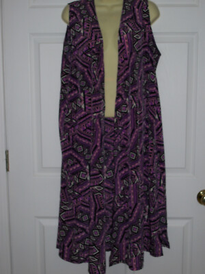 Lularoe Simply Comfortable Duster Medium Purple Black Pink-image