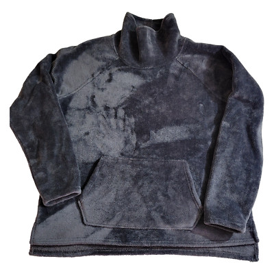 Champion Top Womens XL Gray Fleece Cowl Neck Pouch Pocket Casual Cozy Pullover-image