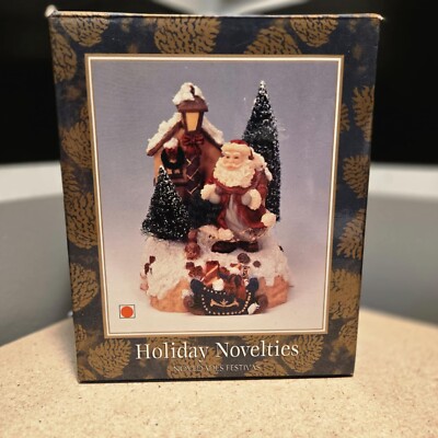 Vintage Santa Music-Box Holiday Novelties Resina Figure Decoration-image