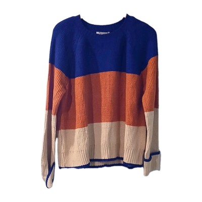 Cozy Casual Sweater Women's Size Large Colorblock Soft Cozy -image