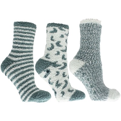 Aromasoles Essential Oil Infused Warm Cozy Slipper Socks, 3 Pack, Mint-image