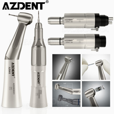 AZDENT Dental Slow Low Speed Handpiece Straight Contra Angle Air Motor 4/2Holes-image