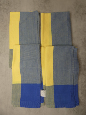 Pier 1 Imports Set of 4 Woven Cotton Cloth Napkins Yellow & Blue 20