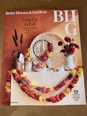 BETTER HOMES & GARDENS MAGAZINE | OCTOBER 2023 | COZY UP TO FALL FREE SHIP USA.-image