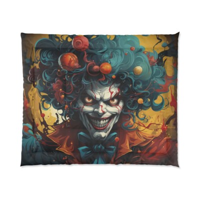 King Size Comforter Haunted House Clown Scary Horror Halloween Insane Metal Band-image