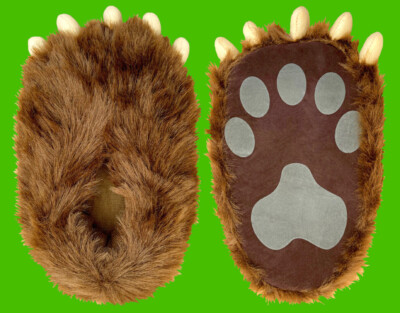 Teen/ Adult  Cozy Warm Bear Paw Claw Slippers / Ladies Size 5 To Men's 9 1/2 -image