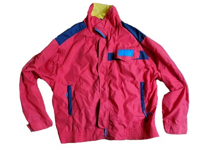Vintage 90s Van Heusen Jacket Windbreaker Zip Sailing Color Block Red Blue Sz XL-image