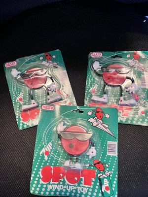 Vintage LOT of 3~ 1 SPOT 1987 WIND UP TOY & 2 1988 7UP SPOT BENDABLE FIGURE NEW--image