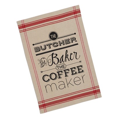 Jack Of All Trades Dish Towel - The Butcher The Baker The Coffee Maker 18x28 NEW-image