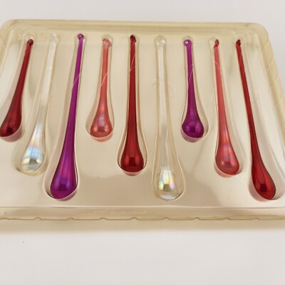 Pier 1 Imports Glass Icicle Ornaments Tear Drop Christmas Design Box Contains 9-image