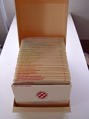 Better Homes & Gardens Test Kitchen Microwave 1987 Flip Top Recipe Card Box-image