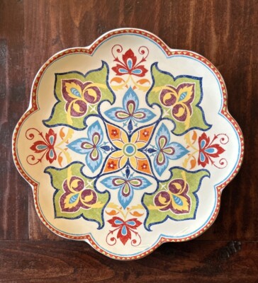 Vintage Pier 1 One Imports Tapestry Salad / Luncheon Plate 9