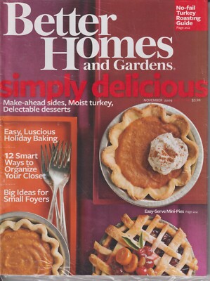 Better Homes and Gardens November 2009 Simply Delicious  (Magazine :Home & Garde-image