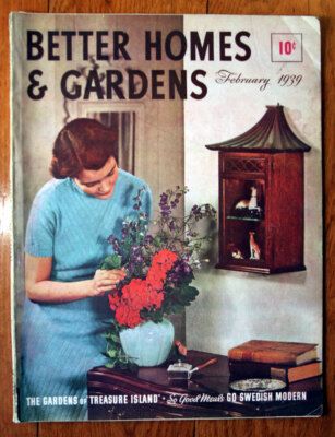 BETTER HOMES AND GARDENS February 1939 Vintage Magazine - Swedish Modern Decor-image