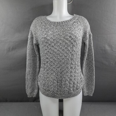 Tribal Womens Sweater Womens Small Gray Chunky Open Knit Minimal Preppy Basic-image