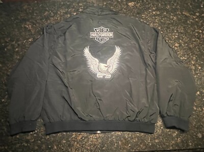 Vintage Harley Davidson Men’s 100th Anniversary Wind Breaker Motorcycle Jacket-image