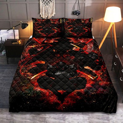 Personalized Ninja Themed Japan Quilt Bedding Set for Cozy Bedrooms-image