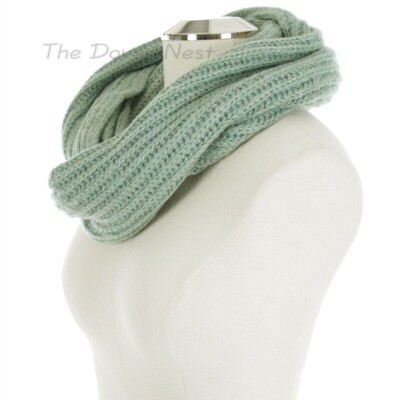 LC Lauren Conrad Women's Brushed Shine Infinity Scarf Green Color  cozy comfort.-image