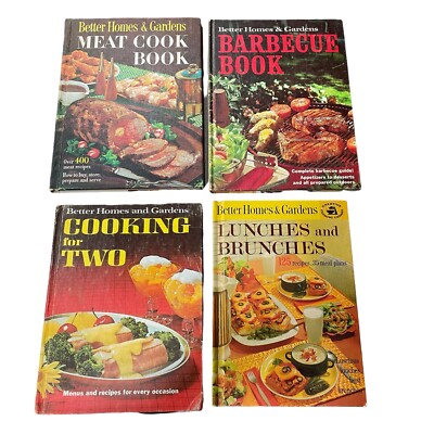 Vintage 1968 Better Homes and Gardens Cookbooks  Hardcover Illustrated Lot of 4-image