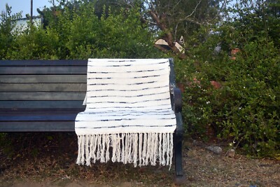 Handmade Cotton Throw Blanket Fine Cases Reversible Bed Throw and Sofa Throw-image