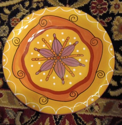 Pier 1 Imports Starflower  Hand Painted Ironstone 8-1/4