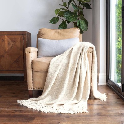 Becky Cameron Natural Slub-Yarn Throw Blanket-image