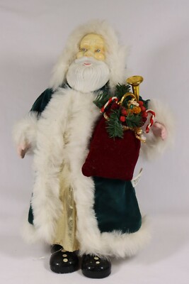 Vintage Christmas Wind Up Bisque Old World Santa Claus Musical & Moves 14