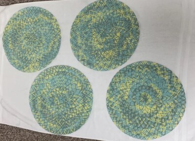 Pier 1 Round Placemats Set Of 4 Weaved Lightweight Multi Color 14.75x15-image