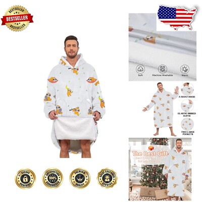 Oversized Sherpa Fleece Wearable Blanket Hoodie for Ultimate Comfort-image