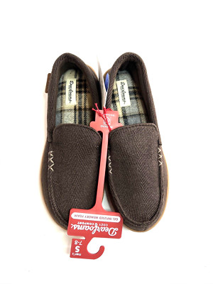 NEW Dearfoams Cozy Comfort Brown Slippers Men Size M 7-8 Memory Foam-image