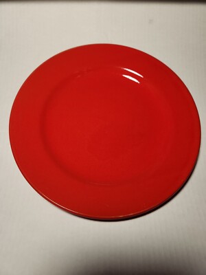 Pier 1 Imports Earthenware Christmas Red Dinner Plate 10.5” EUC Spain-image