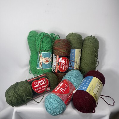 Vintage Yarn 9 Skeins Appear Used Mainstays Red Heart Pixie-image