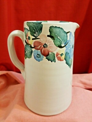 Pier 1 Imports Hand Painted Floral Design Pitcher Made in Italy-image